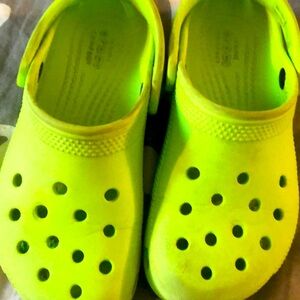 Lime green crocs
